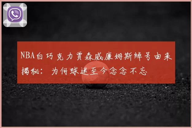 NBA白巧克力贾森威廉姆斯绰号由来揭秘：为何球迷至今念念不忘
