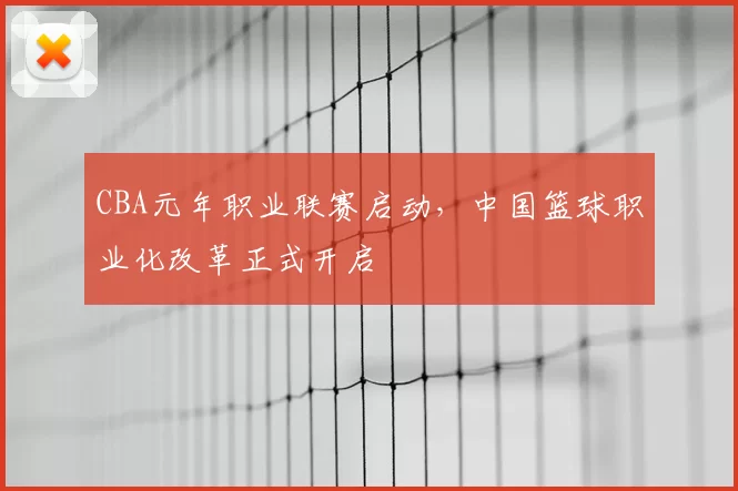 CBA元年职业联赛启动，中国篮球职业化改革正式开启